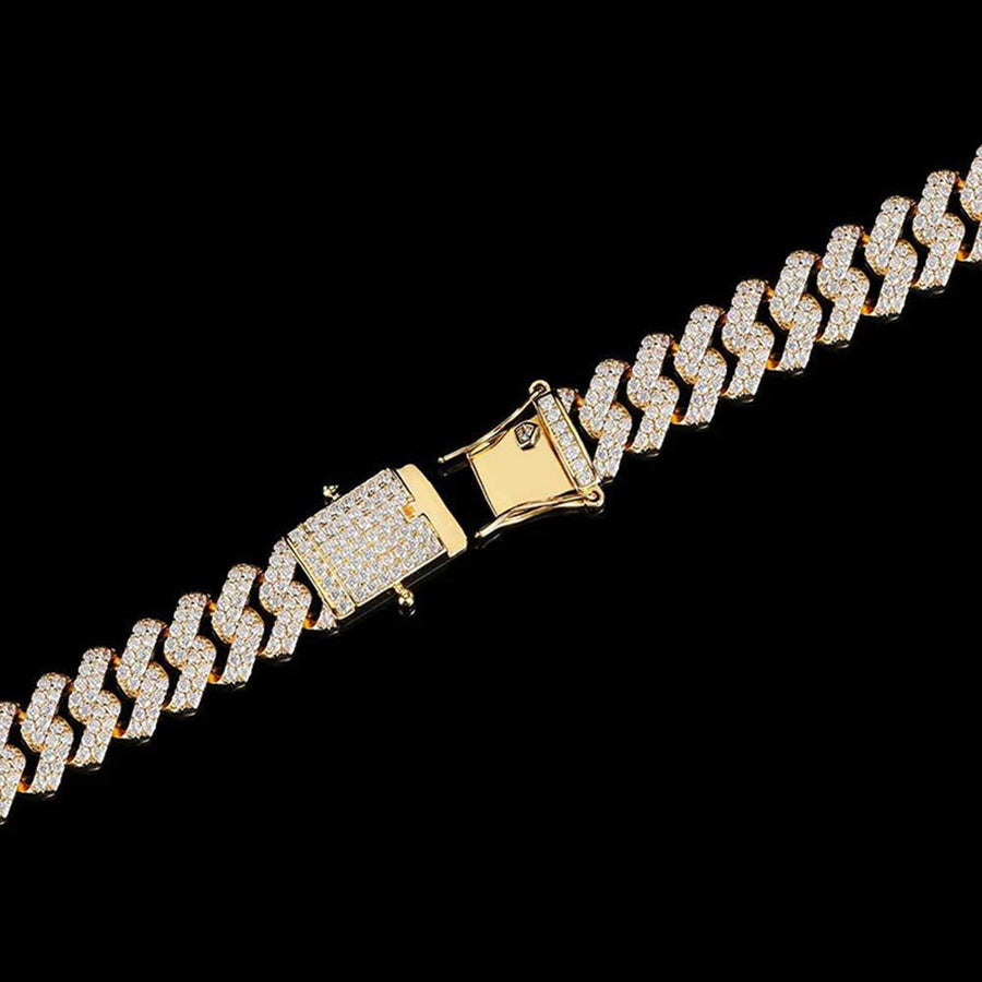 12mm Paved Cuban Bracelet, Box Clasp