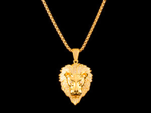 18K Gold Iced Roaring Lion - All4Gold.com