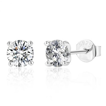 S925 Moissanite Stud Earrings