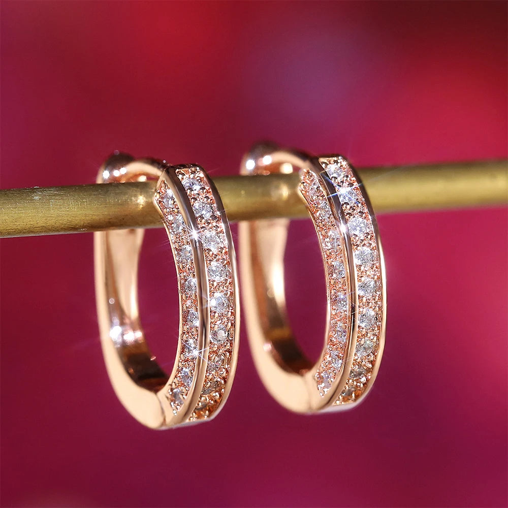 15mm 1-Row Paved Hoop Earrings