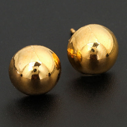 Gold Round Stud Earrings