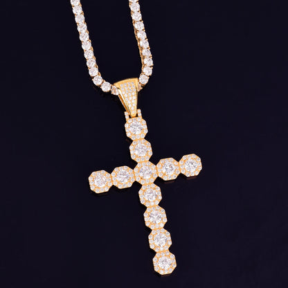 Full Pave Center-cut Cross Charm