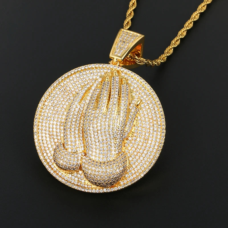 Paved Praying Hands Medallion