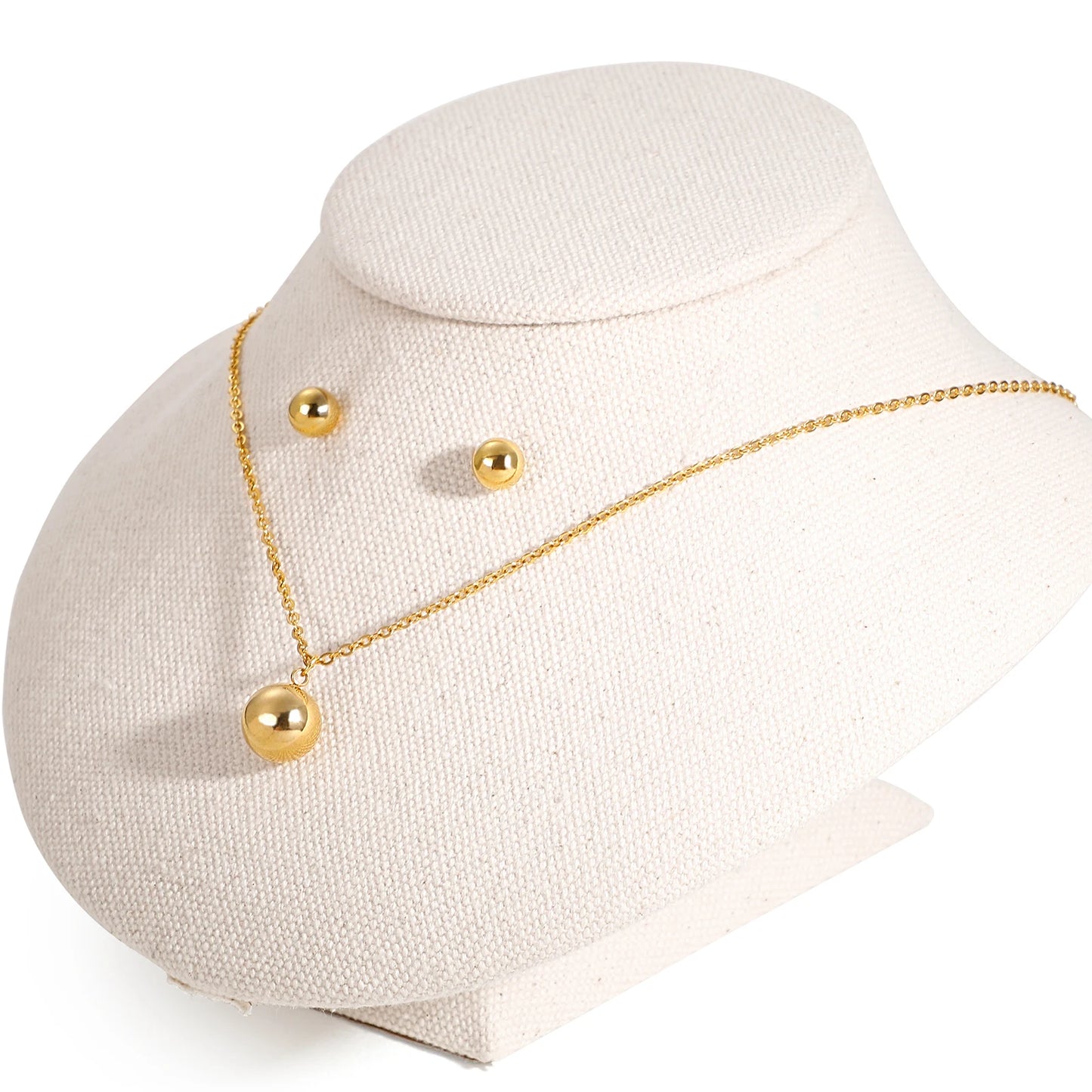 Ball Stud Earring & Necklace Set