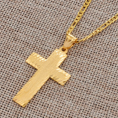 Riveted Gold Cross Charm