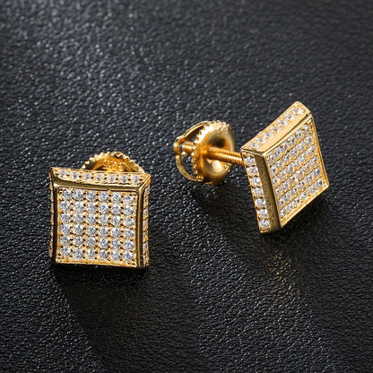 9mm Full Pave Square Stud