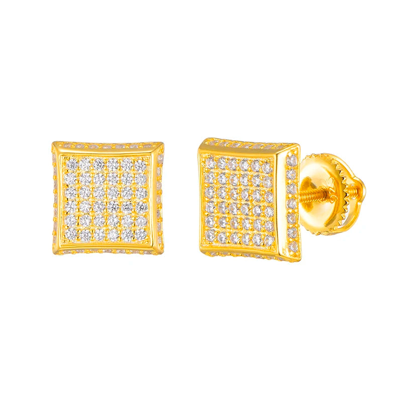 9mm Full Pave Square Stud