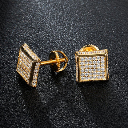 9mm Full Pave Square Stud