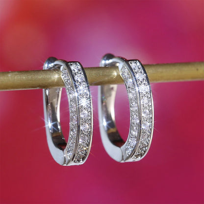 15mm 1-Row Paved Hoop Earrings