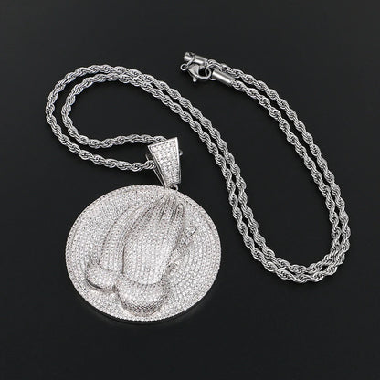 Paved Praying Hands Medallion