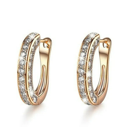 15mm 1-Row Paved Hoop Earrings