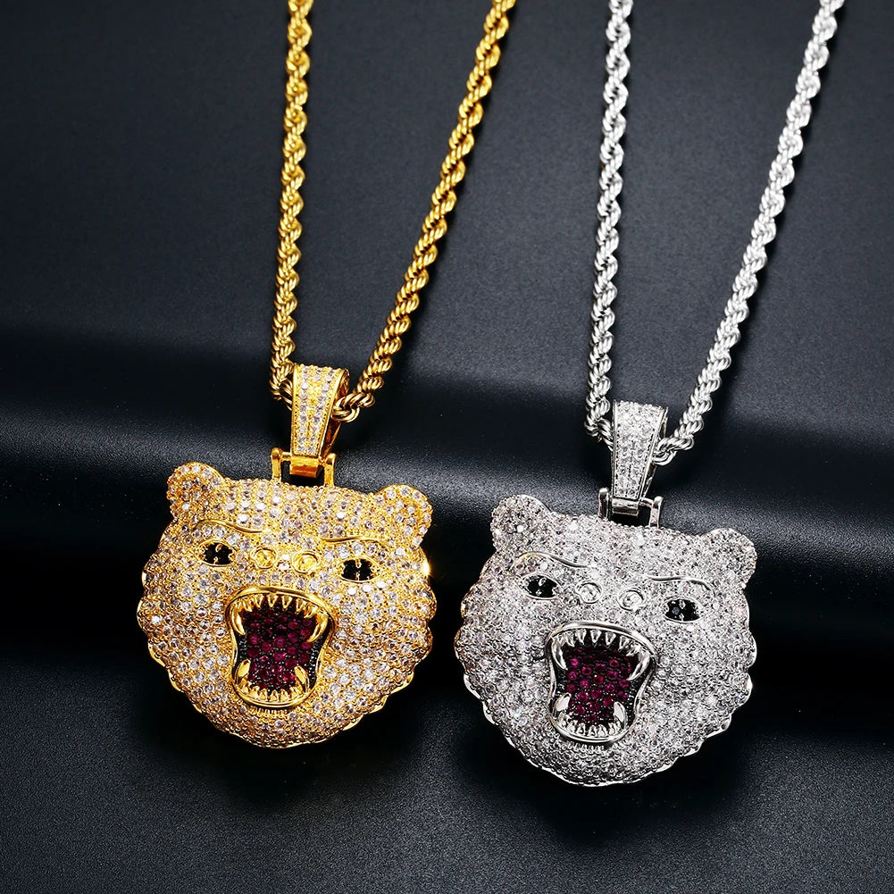 Paved Roaring Bear Charm