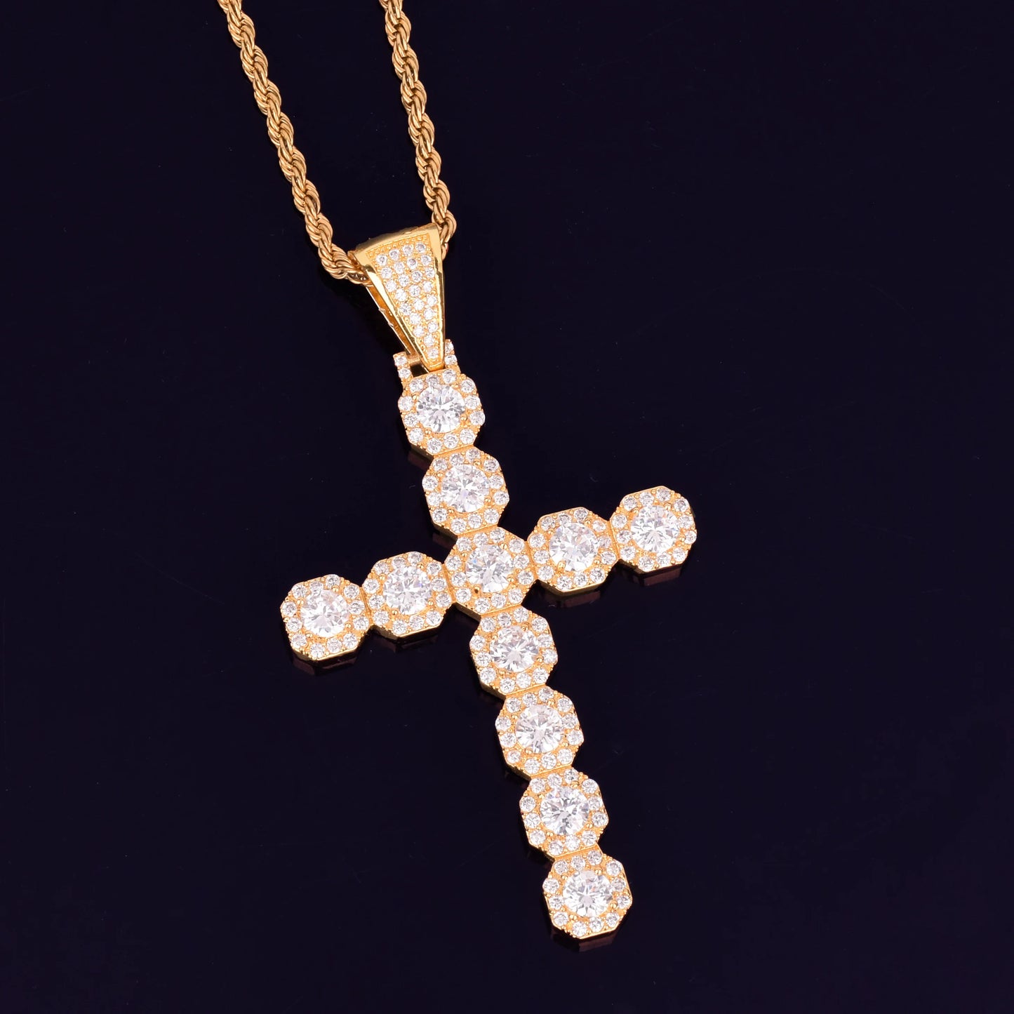 Full Pave Center-cut Cross Charm