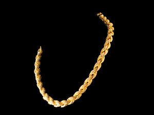 Gold 8mm Paved Rope Chain