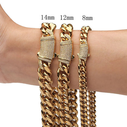 Paved Clasp Miami Cuban Link Chain