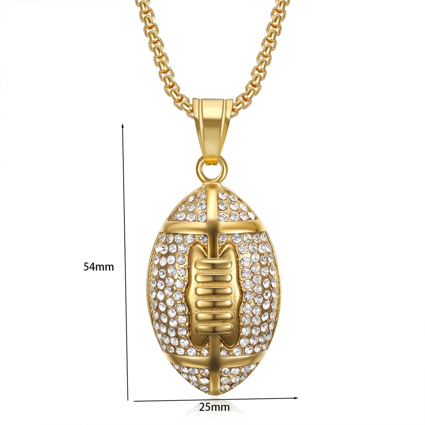 Paved Gold Football Charm