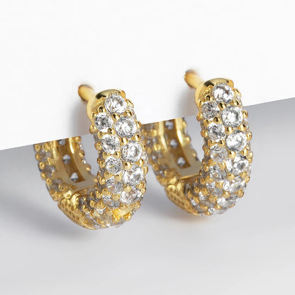 10mm Full Pave Hoop Earrings