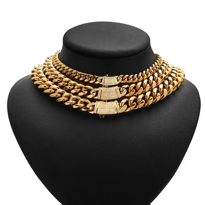 Paved Clasp Miami Cuban Link Chain