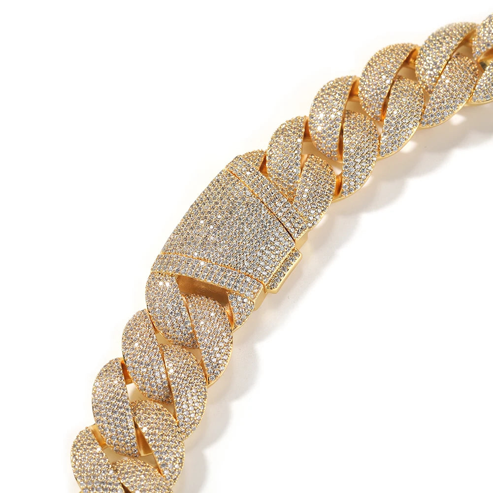 24mm Full Pave Miami Cuban Link Choker Chain