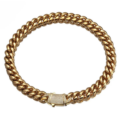 Paved Clasp Miami Cuban Link Chain