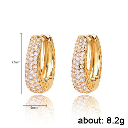 Gold Teardrop Paved Hoop Earrings