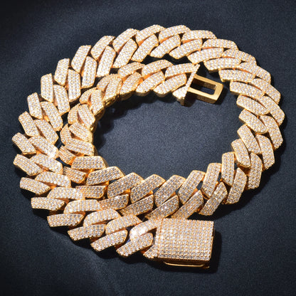 20mm 3-Row Full Pave Miami Cuban Link