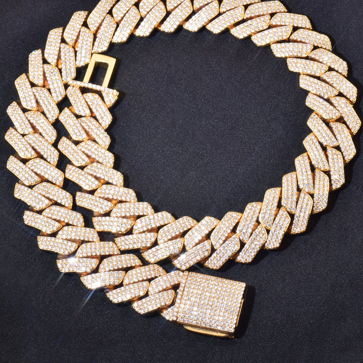 20mm 3-Row Full Pave Miami Cuban Link