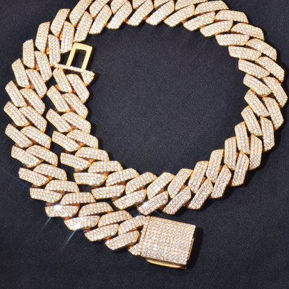 20mm 3-Row Full Pave Miami Cuban Link