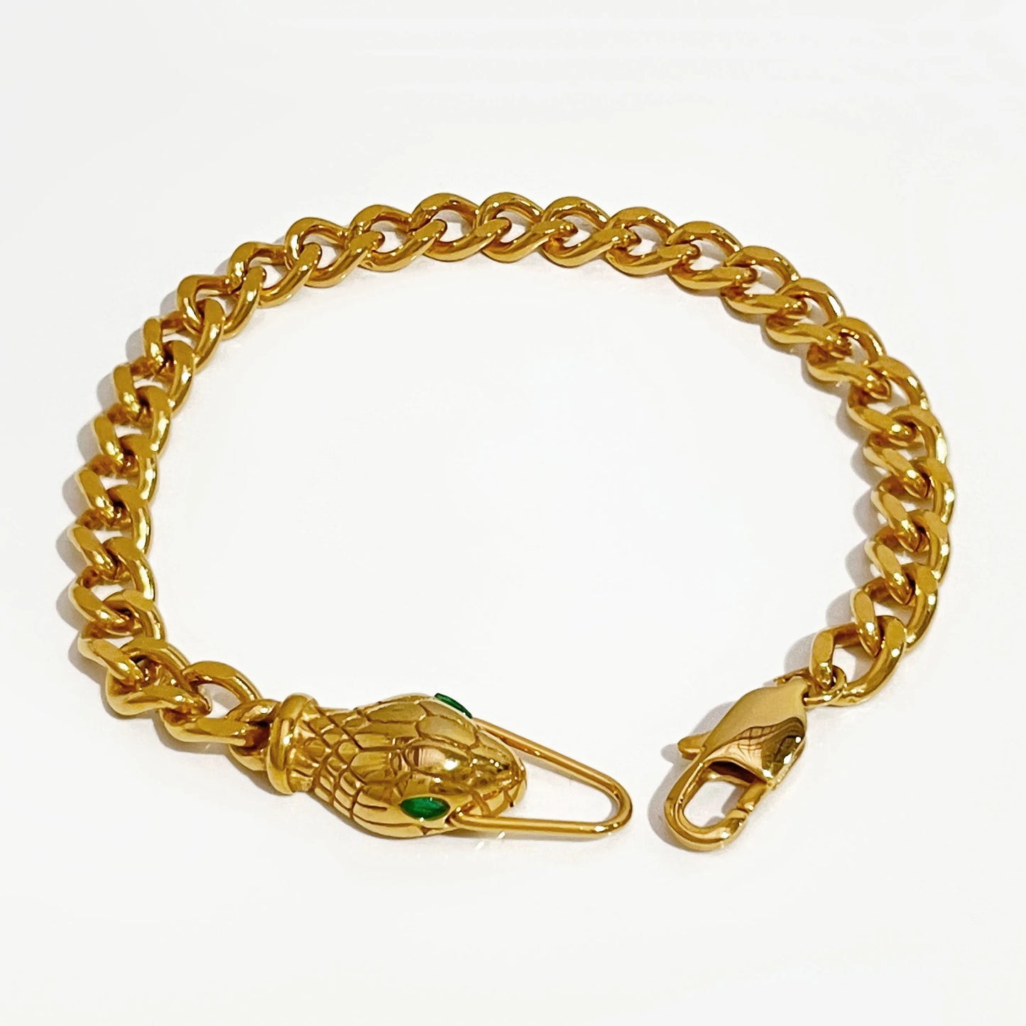 Snake Head Cuban Link Bracelet