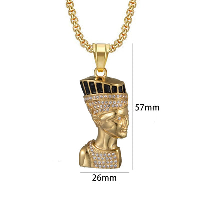 Black & Gold Paved Nefertiti Charm