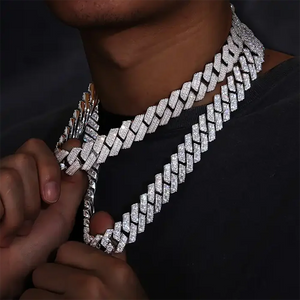 20mm 2 Row Paved Miami Cuban Link Chain