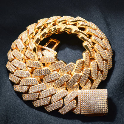 20mm 3-Row Full Pave Miami Cuban Link