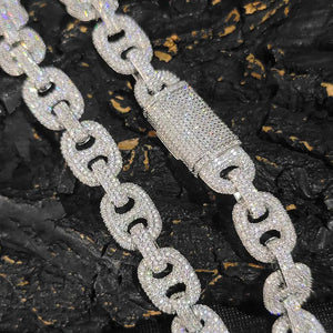 16MM Full Paved Gucci Link Chain, Box Clasp