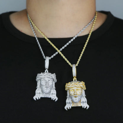 Full Pave Multicolor Jesus Piece