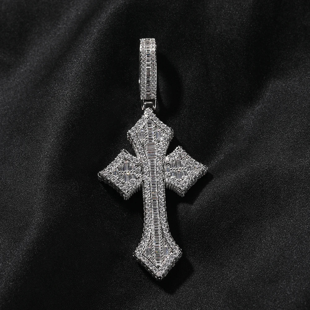 Baguette Paved Gothic Cross