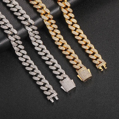 12mm Paved Cuban Link Bracelet