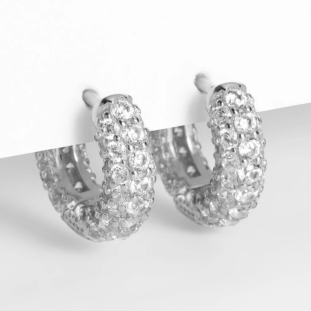 10mm Full Pave Hoop Earrings