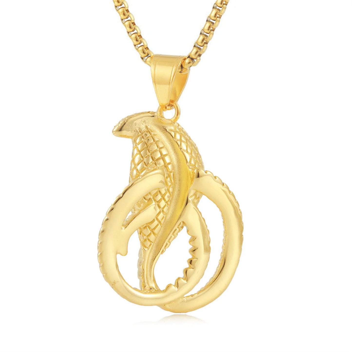 Red-Eyed Gold Cobra Charm