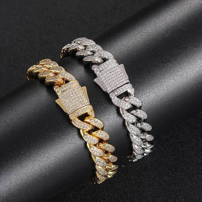 12mm Paved Cuban Link Bracelet