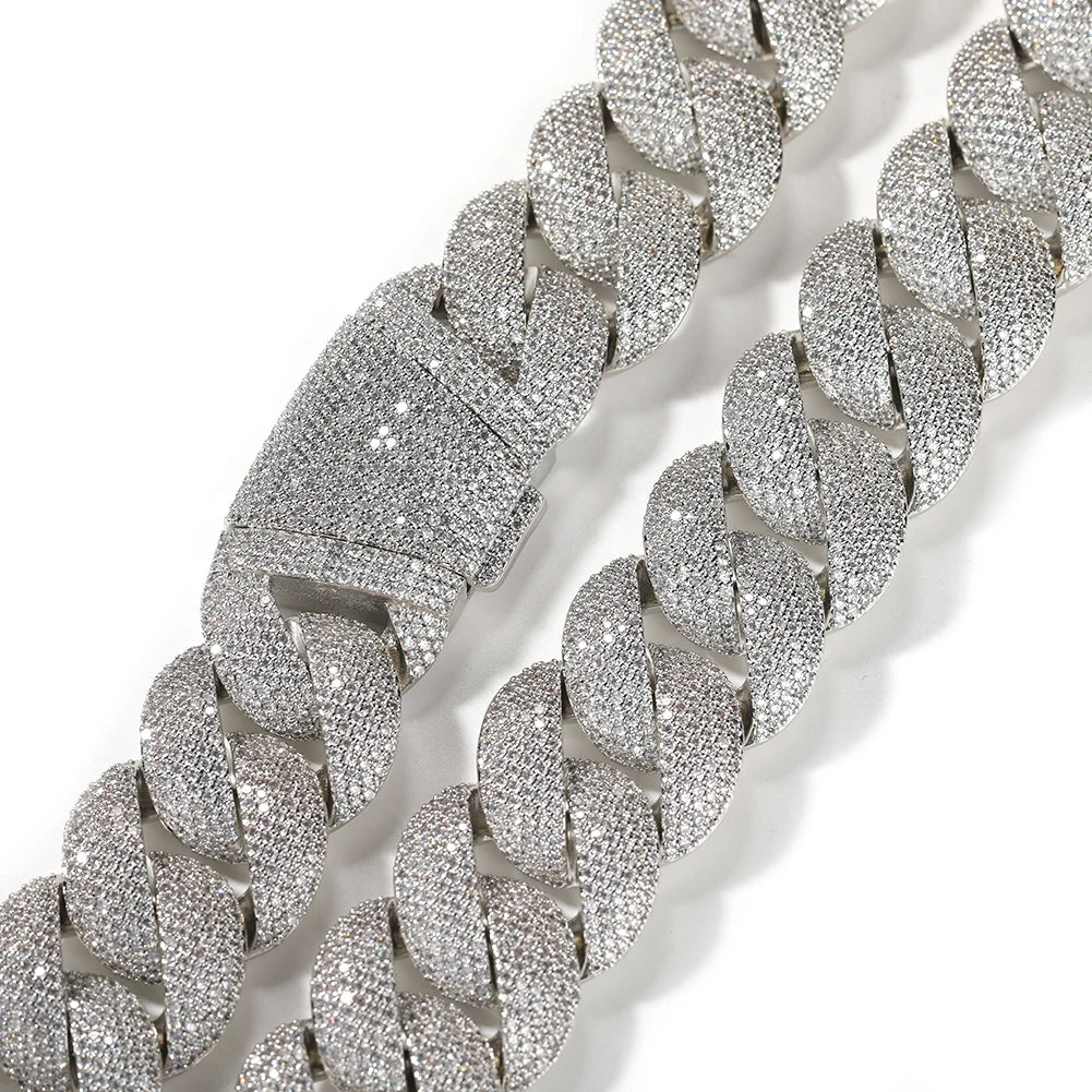 24mm Full Pave Miami Cuban Link Choker Chain