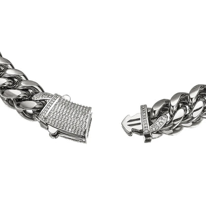 Pave Clasp Miami Cuban Link Chain