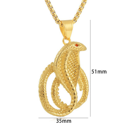 Red-Eyed Gold Cobra Charm