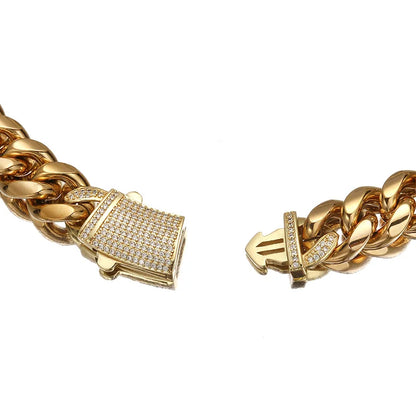 Paved Clasp Miami Cuban Link Chain