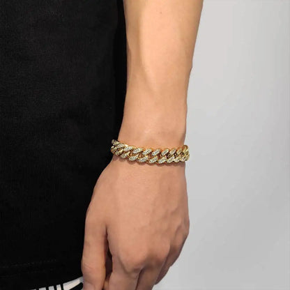 12mm Paved Cuban Link Bracelet