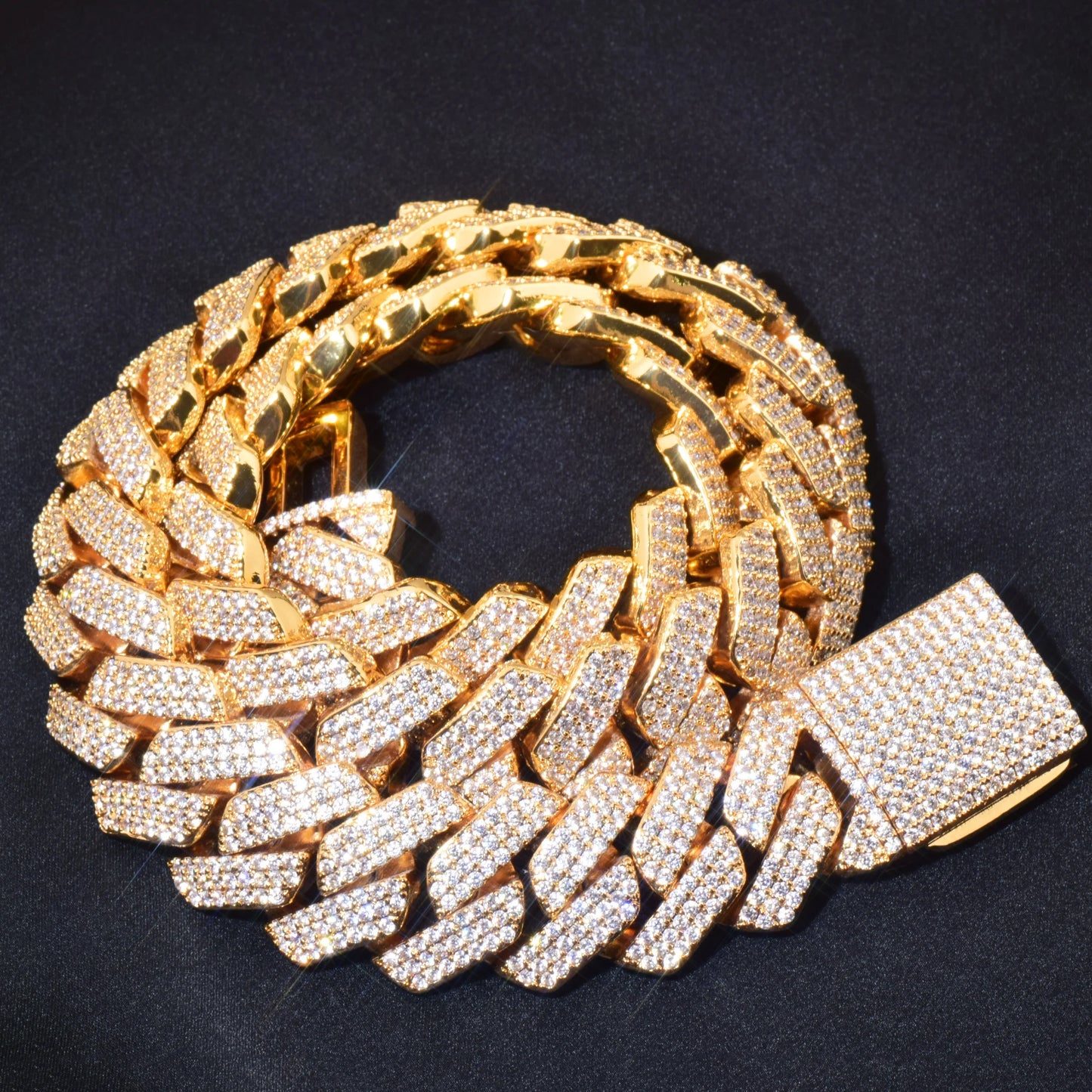 20mm 3-Row Full Pave Miami Cuban Link