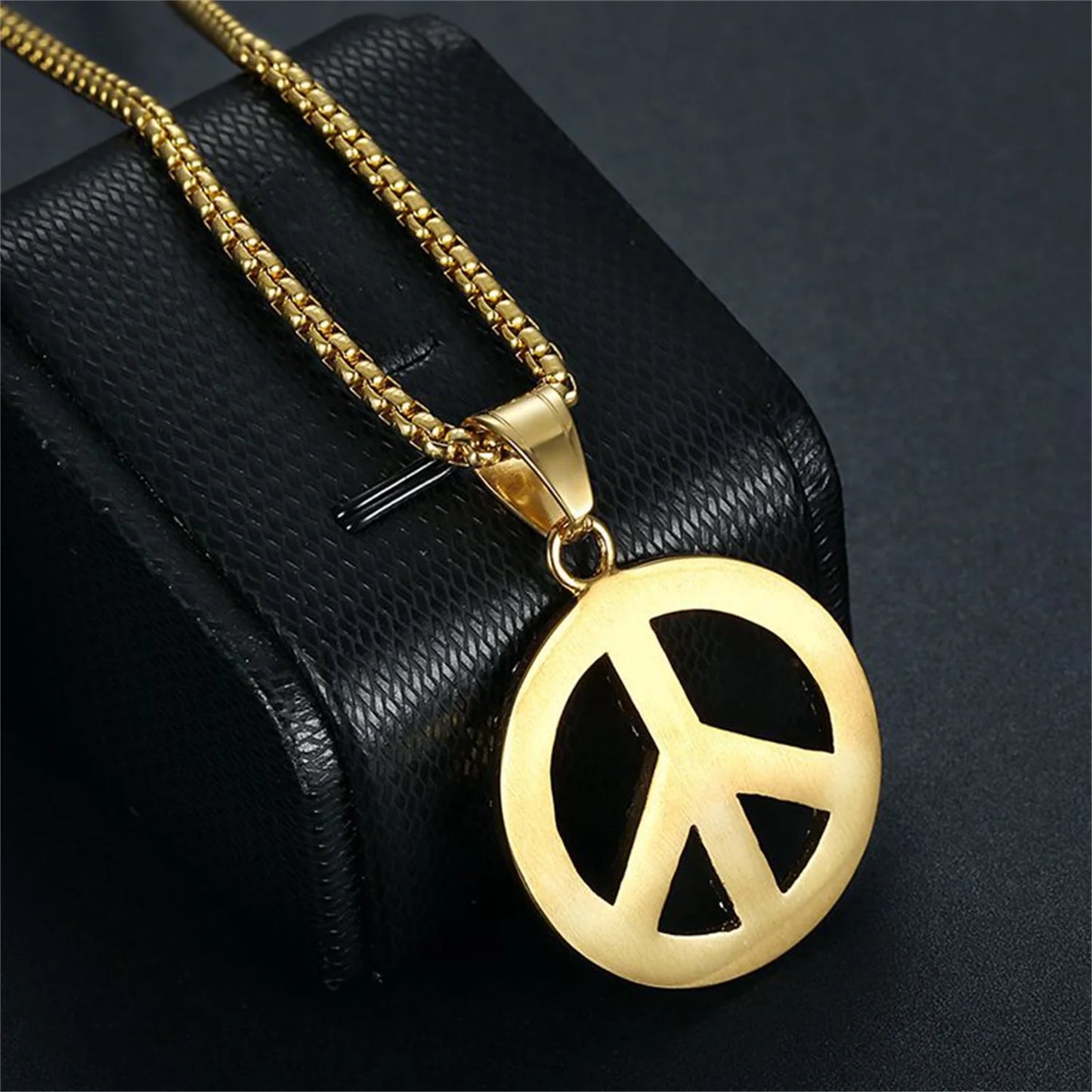 Full Pave Peace Sign Medallion