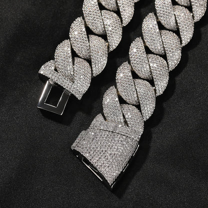 24mm Full Pave Miami Cuban Link Choker Chain