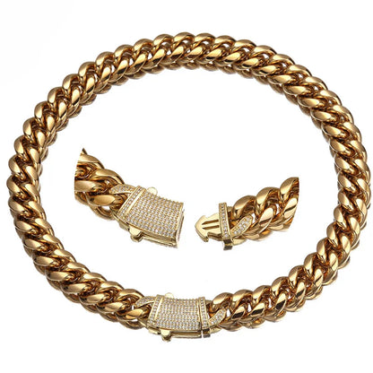 Paved Clasp Miami Cuban Link Chain