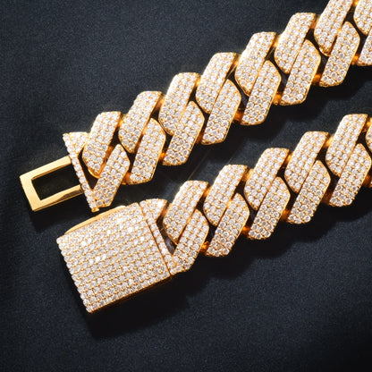 20mm 3-Row Full Pave Miami Cuban Link