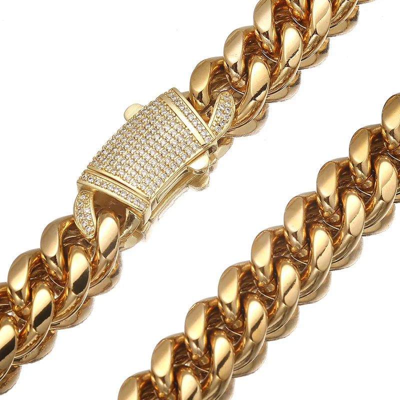 Pave Clasp Miami Cuban Link Chain